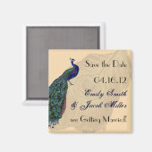 ヴィンテージピーコックセーブザデートマグネット マグネット (正面/裏面)