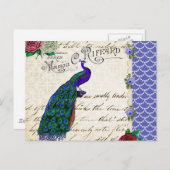 ヴィンテージピーコックソンコラージュ ポストカード (正面/裏面)