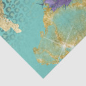 ヴィンテージピーコックターコイズ金ゴールドレオパードデクページ 薄葉紙 (詳細)