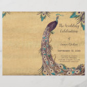 ヴィンテージピーコックナス紫ティール（緑がかった色）ブルー (裏面)