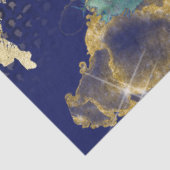 ヴィンテージピーコックネイビーブルー金ゴールドレオパードデコップページ 薄葉紙 (詳細)