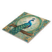 ヴィンテージピーコックバードアールヌーボーアールデコ タイル (側面)