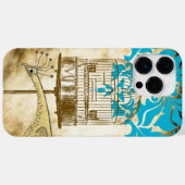 ヴィンテージピーコックバードケージダマスクiPhoneケース Case-Mate iPhoneケース (裏面 (横))