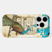 ヴィンテージピーコックバードケージダマスクiPhoneケース Case-Mate iPhoneケース (裏面 (横))