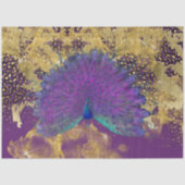 ヴィンテージピーコックパープルと金ゴールドヒョウのデコパージュ 薄葉紙 (正面)