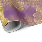 ヴィンテージピーコックヒョウ紫と金ゴールドのデコパージュ ラッピングペーパー (ロールコーナー)
