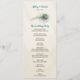 ヴィンテージピーコックフェザーエラガントティール（緑がかった色）結婚ズ プログラム