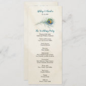 ヴィンテージピーコックフェザーエラガントティール（緑がかった色）結婚ズ プログラム (正面/裏面)