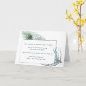 ヴィンテージピーコックフェザートゥルーラブ引用文 カード (黄色い花)