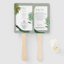 ヴィンテージピーコックフェザートロピカル結婚式 プログラム