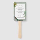 ヴィンテージピーコックフェザートロピカル結婚式 プログラム ハンドファン (裏面)