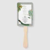 ヴィンテージピーコックフェザートロピカル結婚式 プログラム ハンドファン (正面)