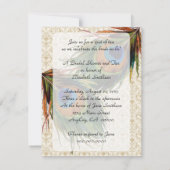 ヴィンテージピーコックフェザーブライダルティー 招待状 (裏面)