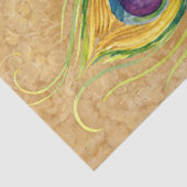 ヴィンテージピーコックフェザーブルー金ゴールドフローラダム 薄葉紙 (詳細)