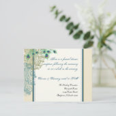 ヴィンテージピーコックフェザー披露宴招待状 エンクロージャーカード (スタンド正面)