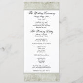 ヴィンテージピーコックフェザー結婚式 プログラム (裏面)