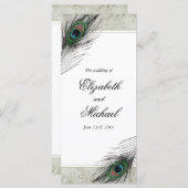 ヴィンテージピーコックフェザー結婚式 プログラム (正面/裏面)