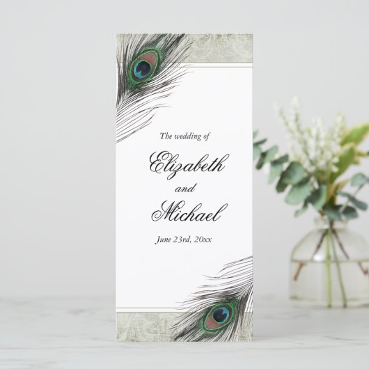 ヴィンテージピーコックフェザー結婚式 プログラム (スタンド正面)