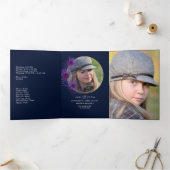 ヴィンテージピーコックフローラクインチェニェラ写真三重 三つ折り招待状 (内部)