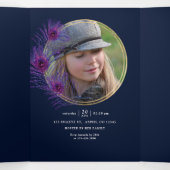 ヴィンテージピーコックフローラクインチェニェラ写真三重 三つ折り招待状 (内部中)