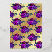 ヴィンテージピーコックフローラクインチェニェラ 箔招待状 (裏面)