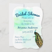 ヴィンテージピーコックブライダルシャワー 招待状 (正面)