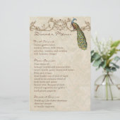 ヴィンテージピーコックブラック、ディナーメニューシート (スタンド正面)