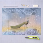 ヴィンテージピーコックブルーバラデクページ 薄葉紙 (クラフト)