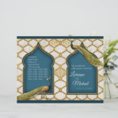 ヴィンテージピーコックブルーnホワイト金ゴールド結婚式 プログラム (スタンド正面)