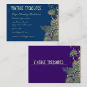 ヴィンテージピーコックペイズリースワールデザイン 名刺 (正面/裏面)