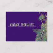 ヴィンテージピーコックペイズリースワールデザイン 名刺 (裏面)