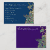 ヴィンテージピーコックペイズリースワールデザイン 名刺 (正面/裏面)