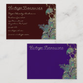 ヴィンテージピーコックペイズリースワールデザイン 名刺 (正面/裏面)