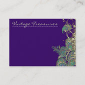 ヴィンテージピーコックペイズリースワールデザイン 名刺 (裏面)