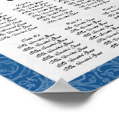 ヴィンテージピーコックマグノリアスワールフローラダマスク ポスター (角)