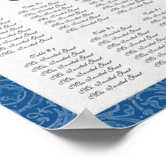 ヴィンテージピーコックマグノリアスワールフローラダマスク ポスター (角)