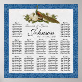 ヴィンテージピーコックマグノリアスワールフローラダマスク ポスター (正面)