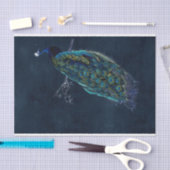 ヴィンテージピーコックミッドナイトブルーデコパージュ 薄葉紙 (クラフト)