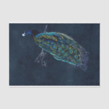 ヴィンテージピーコックミッドナイトブルーデコパージュ