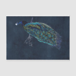 ヴィンテージピーコックミッドナイトブルーデコパージュ 薄葉紙