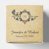 ヴィンテージピーコックモノグラム結婚式の引き出物ボックス フェイバーボックス (上部)