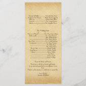 ヴィンテージピーコックモノグラム結婚式 プログラム (裏面)