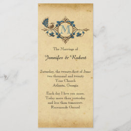ヴィンテージピーコックモノグラム結婚式 プログラム