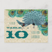 ヴィンテージピーコックラブバードテーブル番号 ポストカード (裏面)