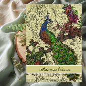 ヴィンテージピーコックリハーサルディナー招待状 招待状