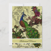 ヴィンテージピーコックリハーサルディナー招待状 招待状 (正面)