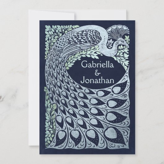 ヴィンテージピーコック結婚式招待状 招待状 (正面)