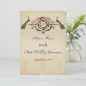 ヴィンテージピーコック結婚式招待状 招待状 (スタンド正面)