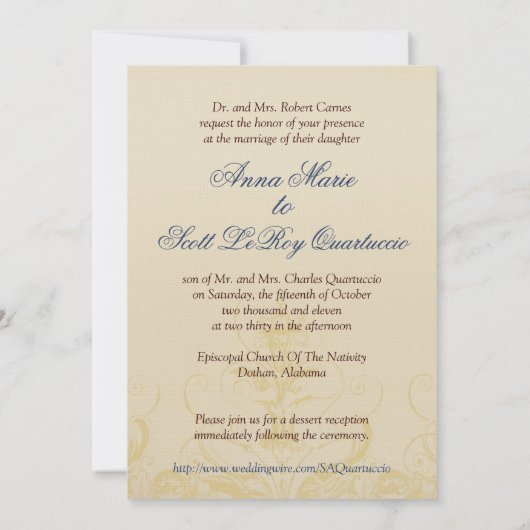 ヴィンテージピーコック結婚式招待状 招待状 (裏面)