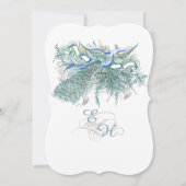 ヴィンテージピーコック結婚式招待状 招待状 (裏面)